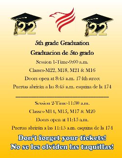 The Max 5th grade graduation ceremony information poster